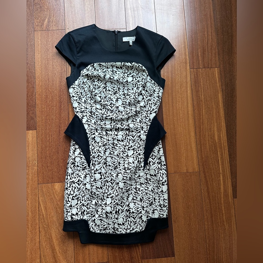 Robert Rodriguez Black Satin Dress